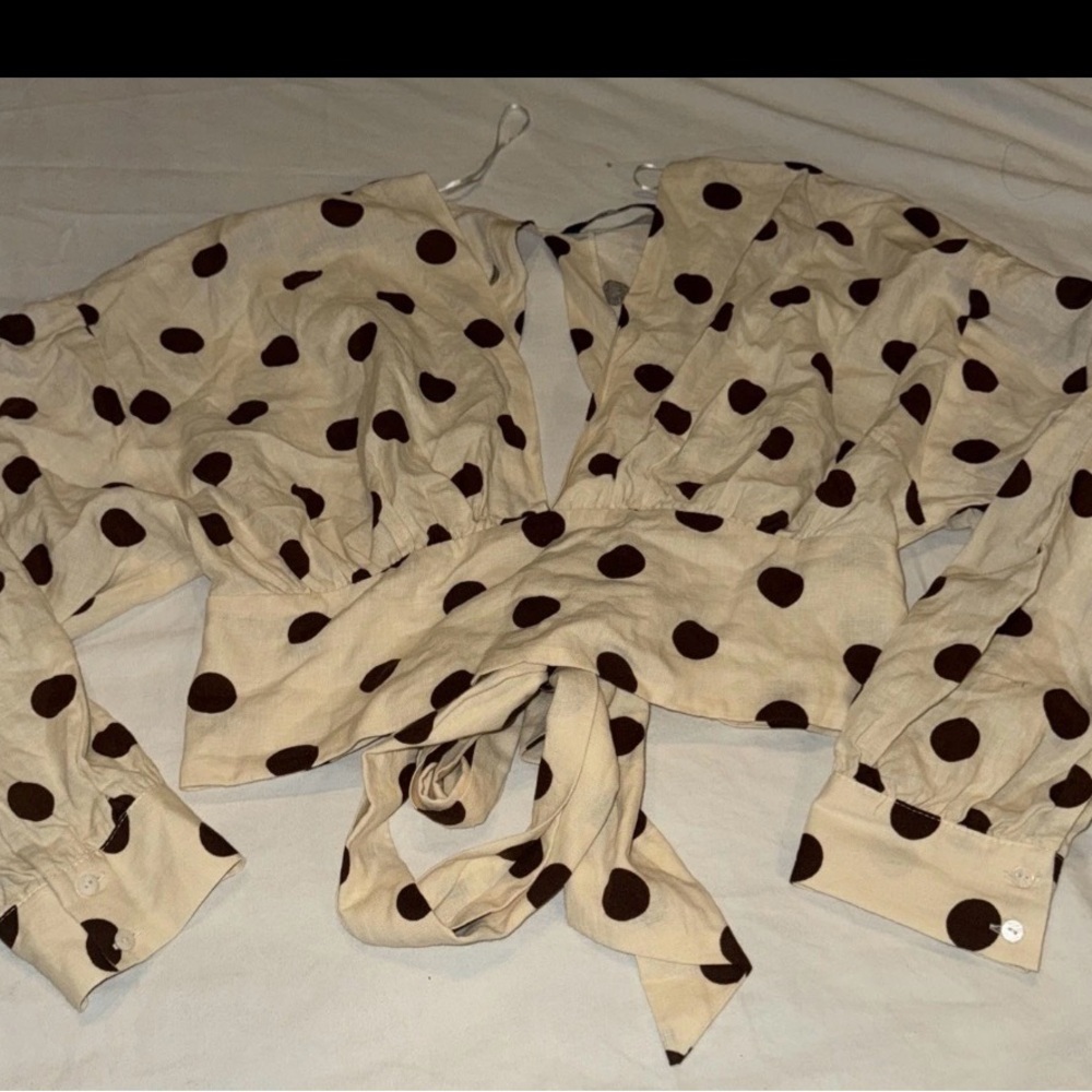 Zara Women's Polka Dot Crop Top Size Medium